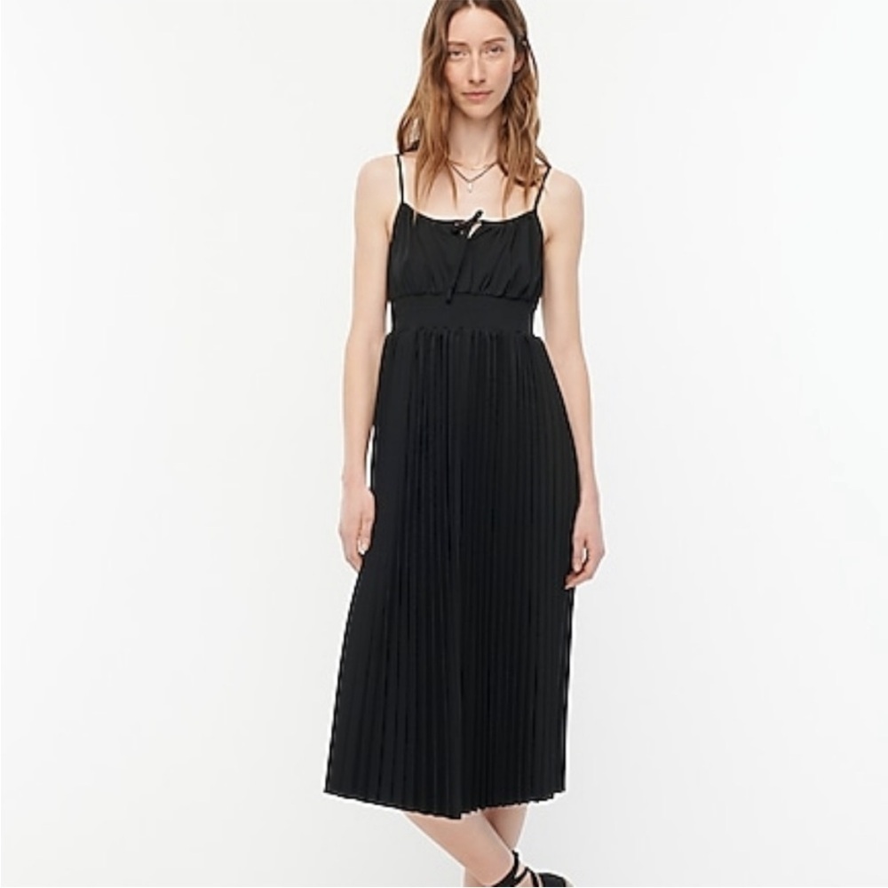 J Crew Smocked Waist Pleated Dress